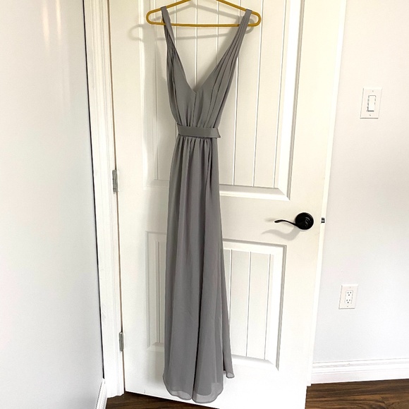 Grey/Silver Vera Wang Bridesmaid Dress - Picture 2 of 4